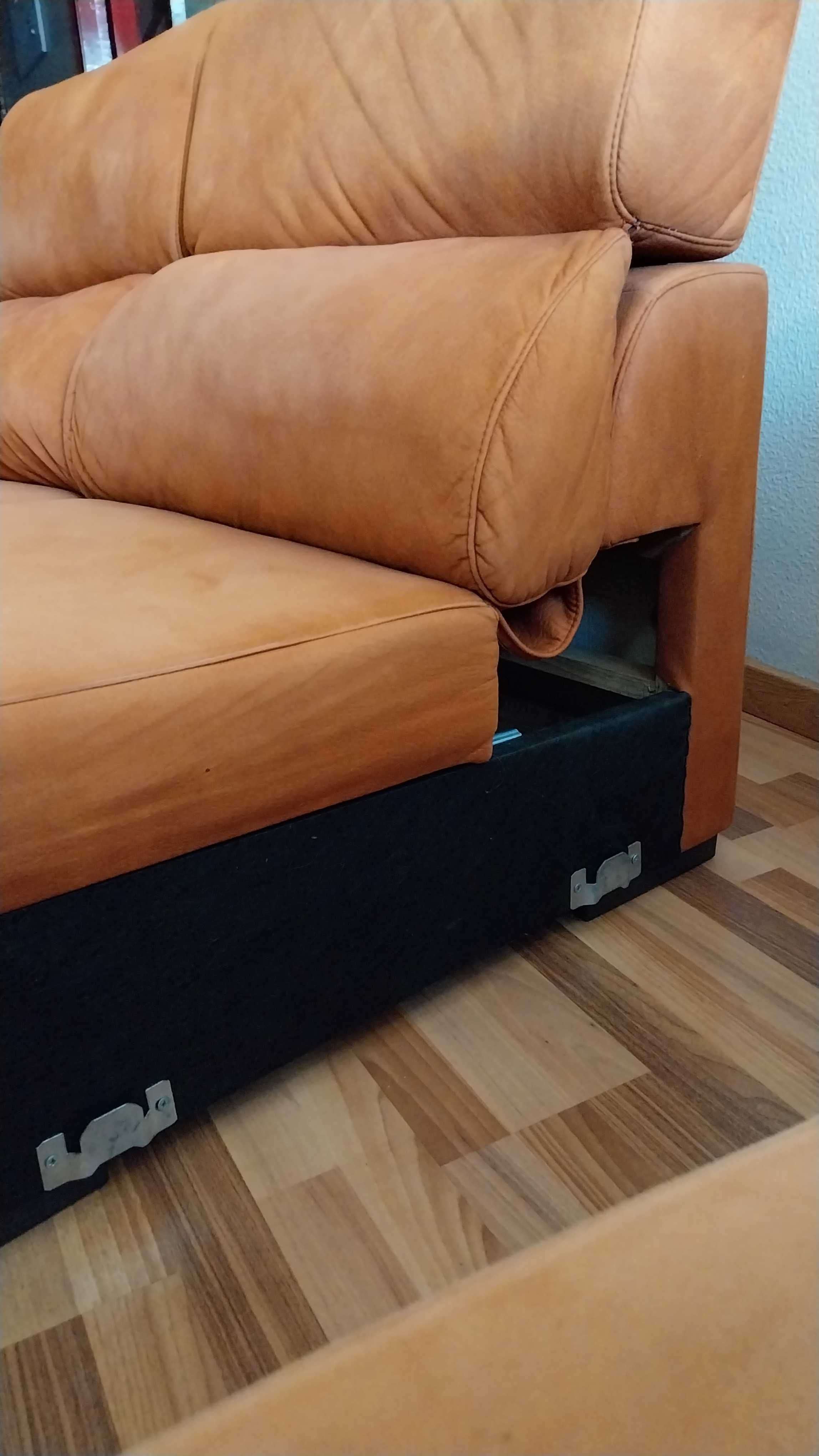 Sofa chaise long bom estado oferta candeeiro em madeira e tecido