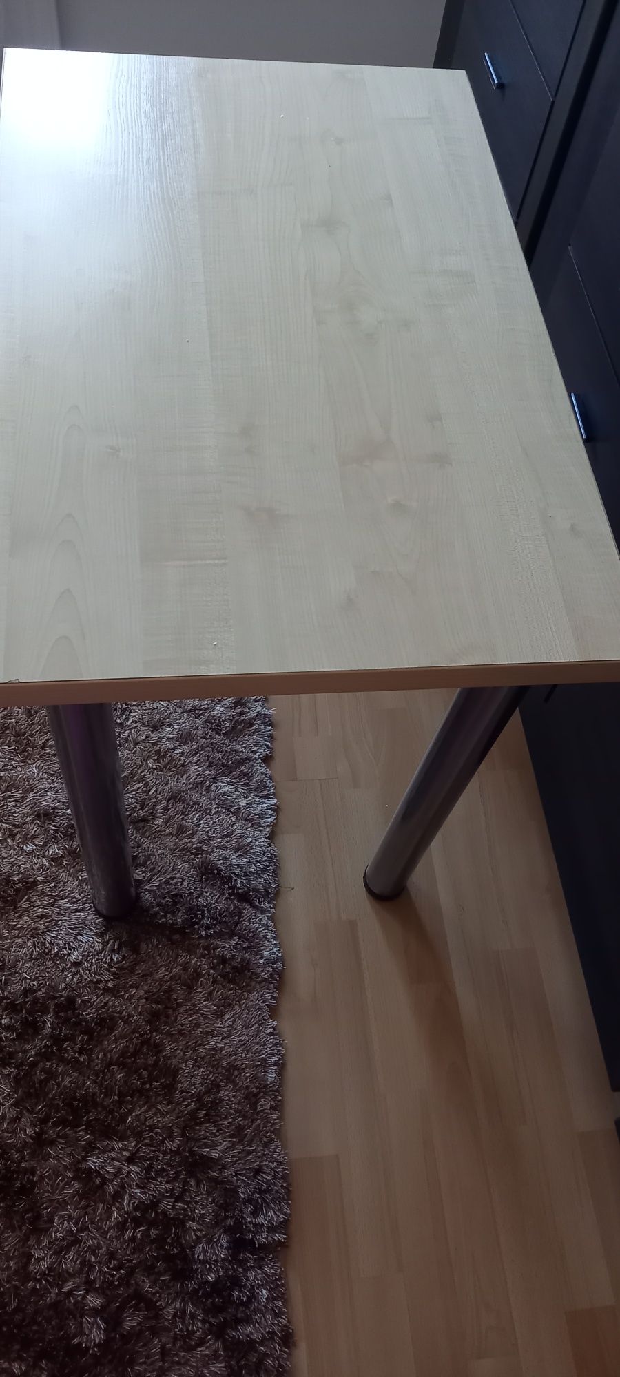 STÓŁ beżowy stalowe nogi