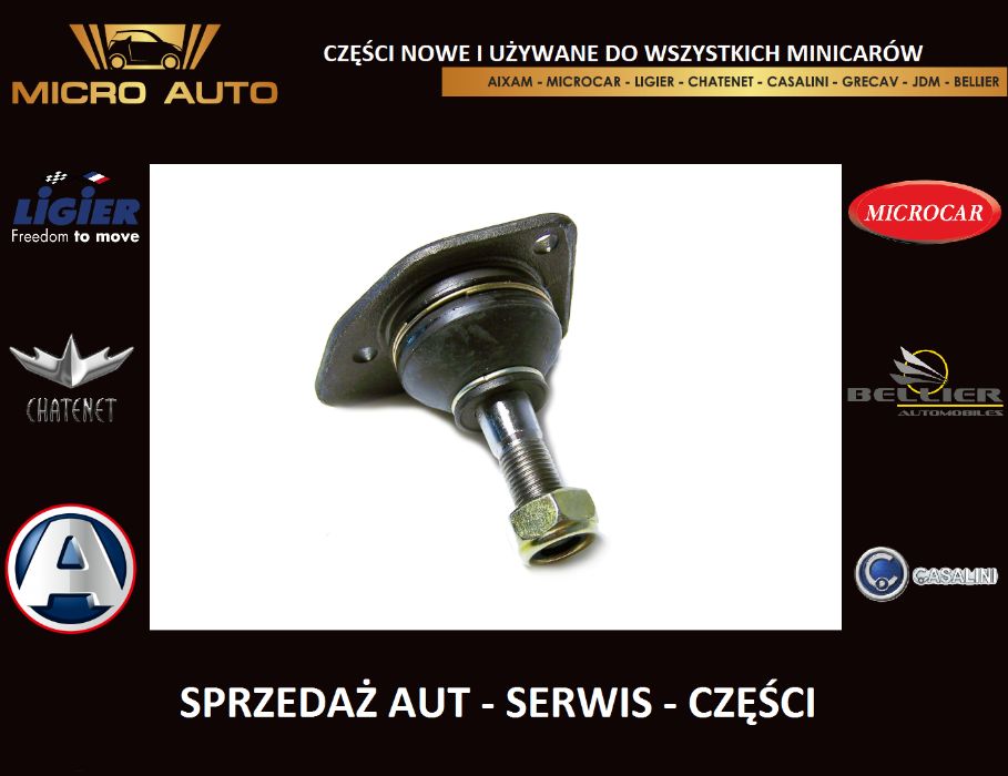 Sworzeń dolny Microcar Aixam Ligier Chatenet JDM Bellier Grecav części