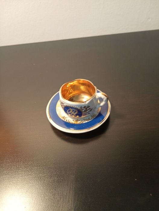 chavena e pires de porcelana de coleção -  Aveiro -  pintada a mão