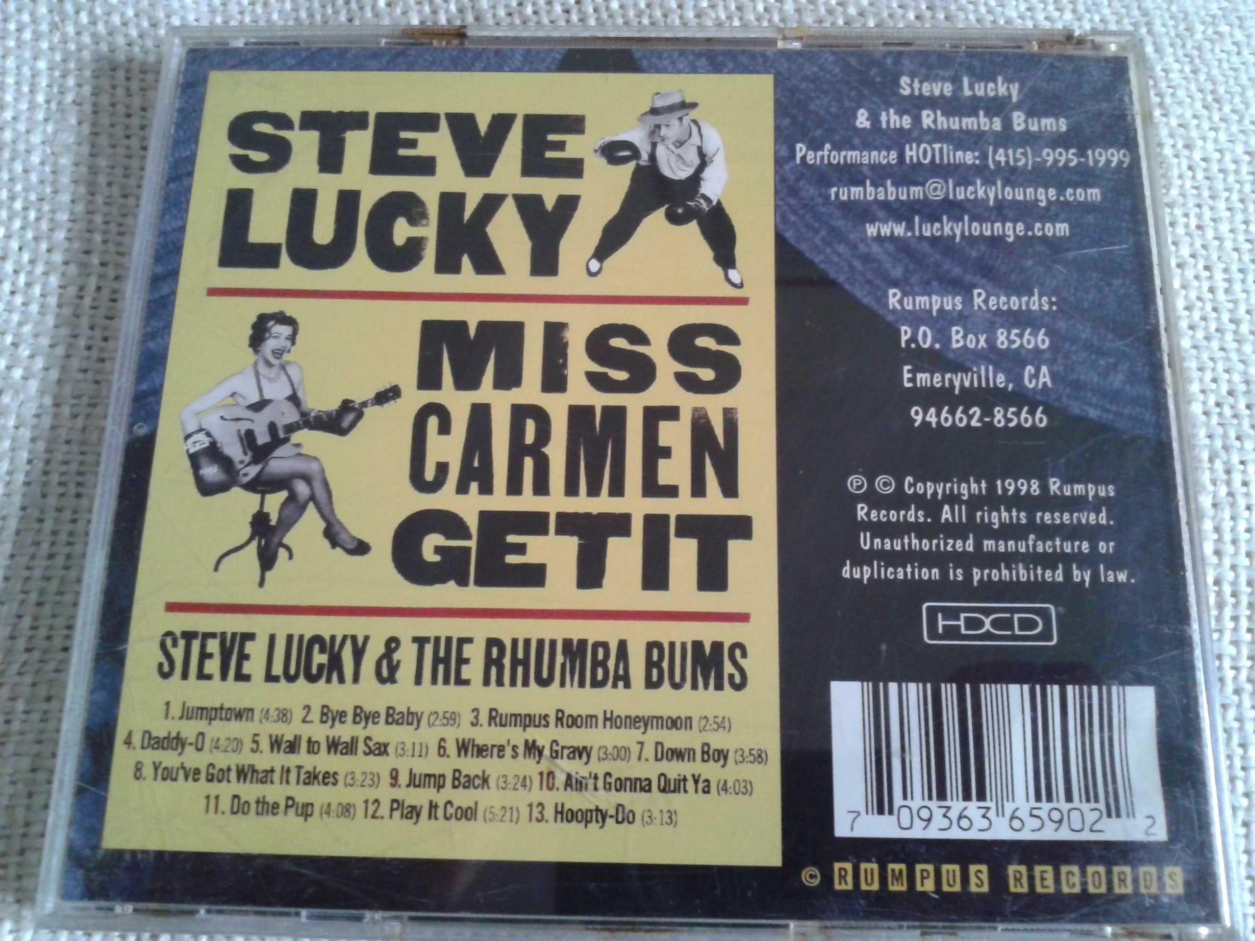 Steve Lucky & the Rhumba Bums - Come Out Swingin   CD