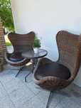 Niesamowite fotele wiklinowe Vintage Egg style , rattan retro