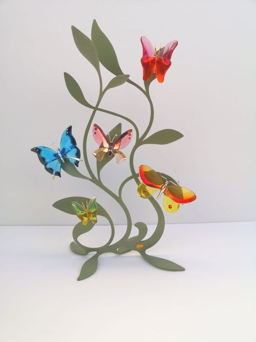 swarovski, cristal, borbuletas de colecção com árvore expositor