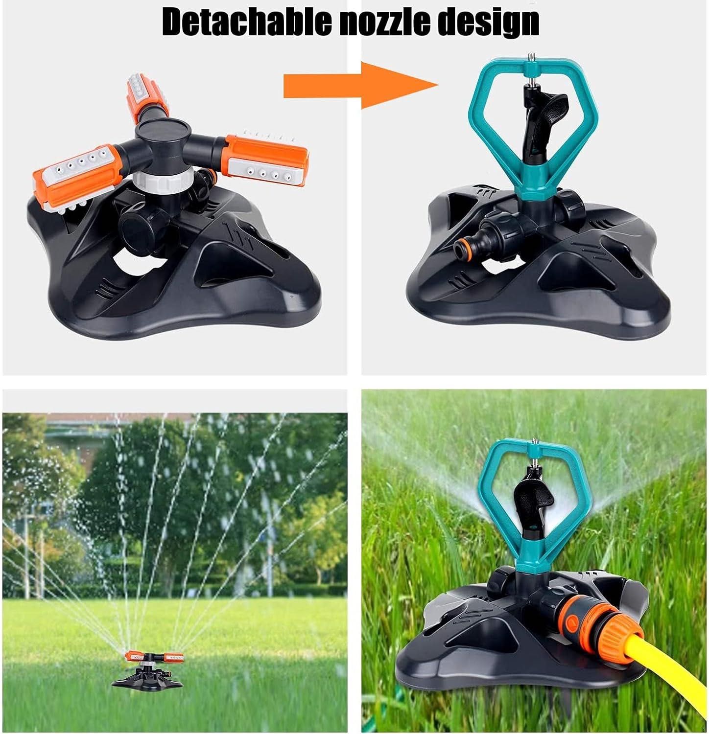 Zraszacz do Trawy Ogrodowy 3D 3-ramienny Automatyczny Obracany System