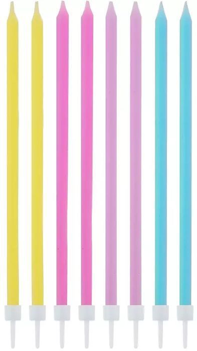 Świeczki urodzinowe na tort 14.5 cm, pastelowe (16 sztuk). Godan