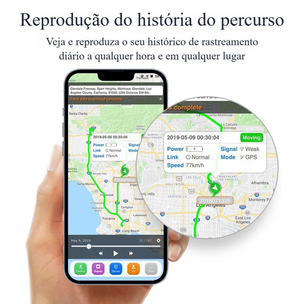 GPS 4G para Carro/Moto com Alarme, Motor Remoto e APP
