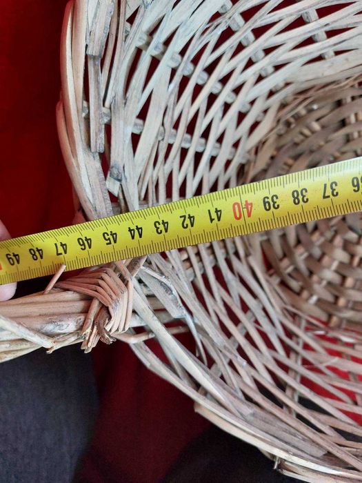 Kosz prezentowy duży, Koszyk wielkanocny duży biały kremowy