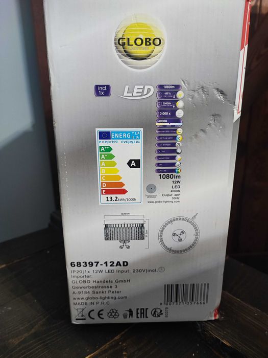 GLOBO MATHILDA  lampa sufitowa żyrandol led  wiszace kryształki