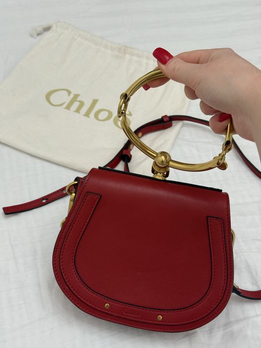 Женская красная сумка через плечо Chloe