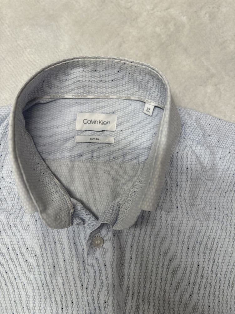 Calvin Klein niebieska koszula elegancka 39 M modna