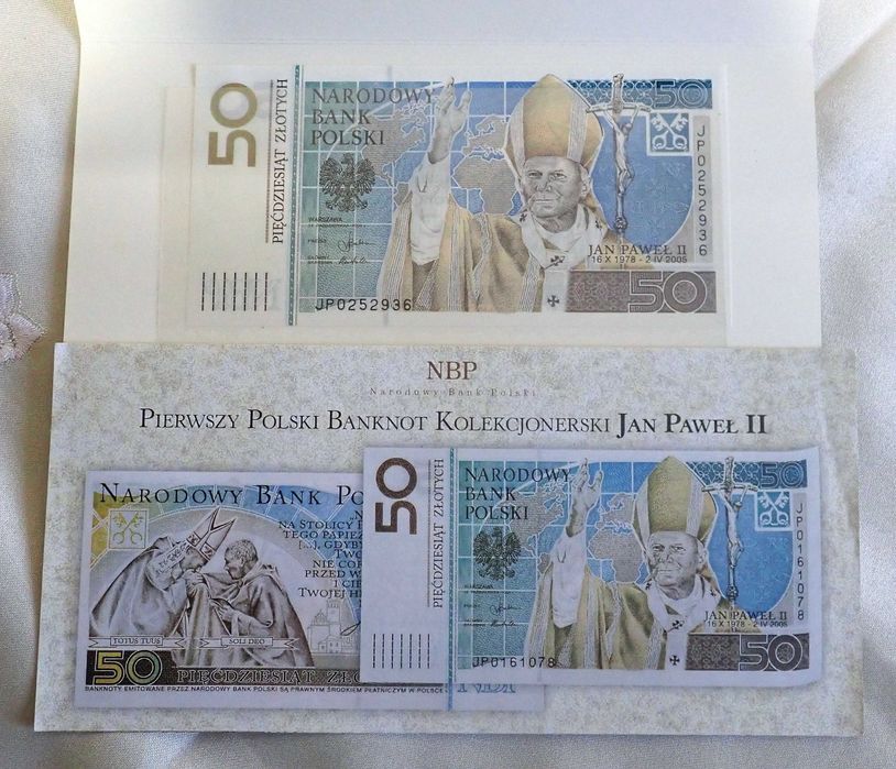 Papież Jan Paweł II - banknot 50 zł.
