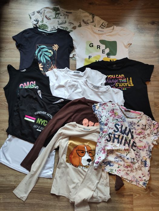 Zestaw 11 koszulek dla dziewczynki 146-152