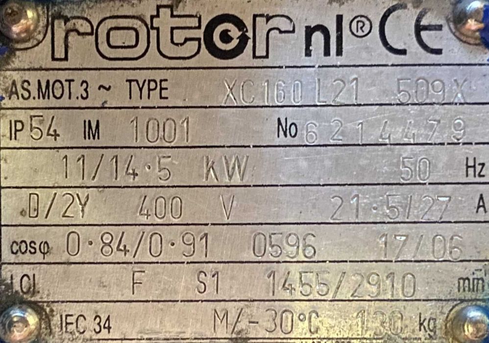 silnik elektryczny dwubiegowy 11/14,5kW 1455/2910obr.