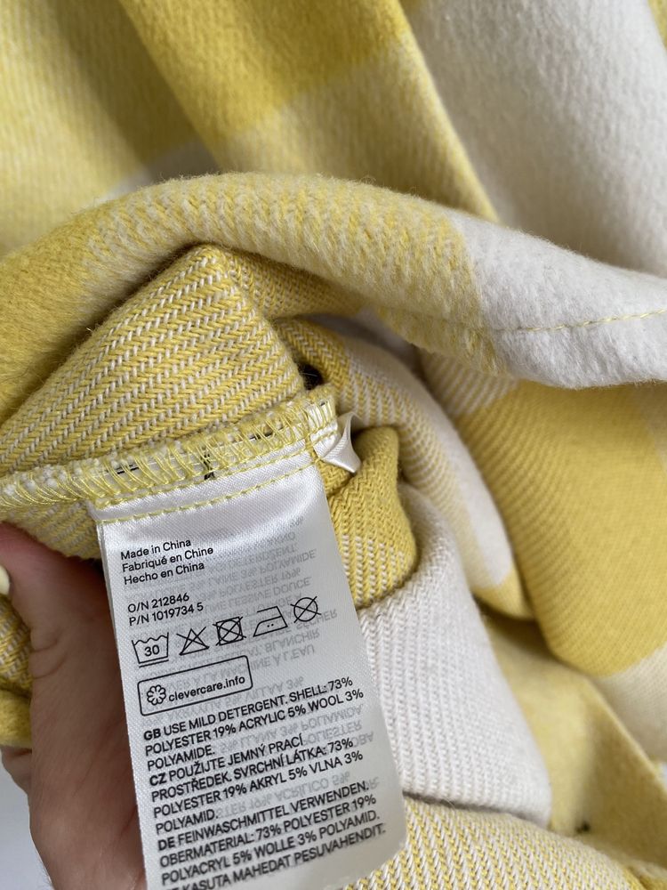 Kurtka koszulowa 140 h&m kremowo żółta krata z wełną