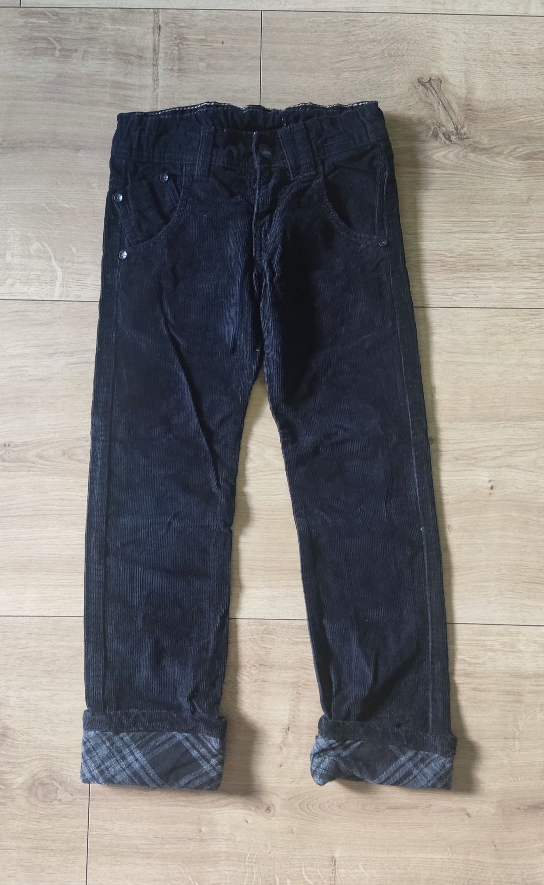 Spodnie chłopięce sztruksy sztruksowe czarne Zara kids 110