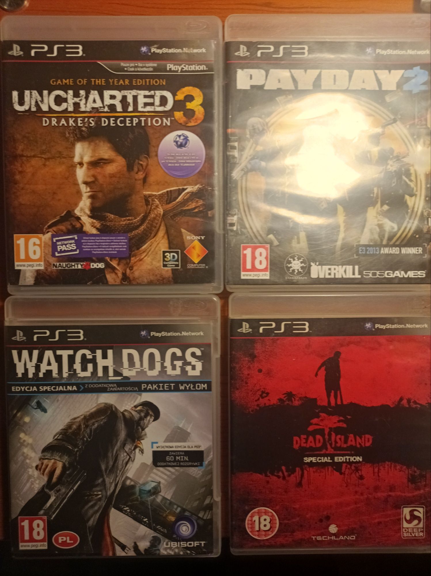Gry na ps3- Uncharted 3, Payday 2, Dead island, Watch dogs