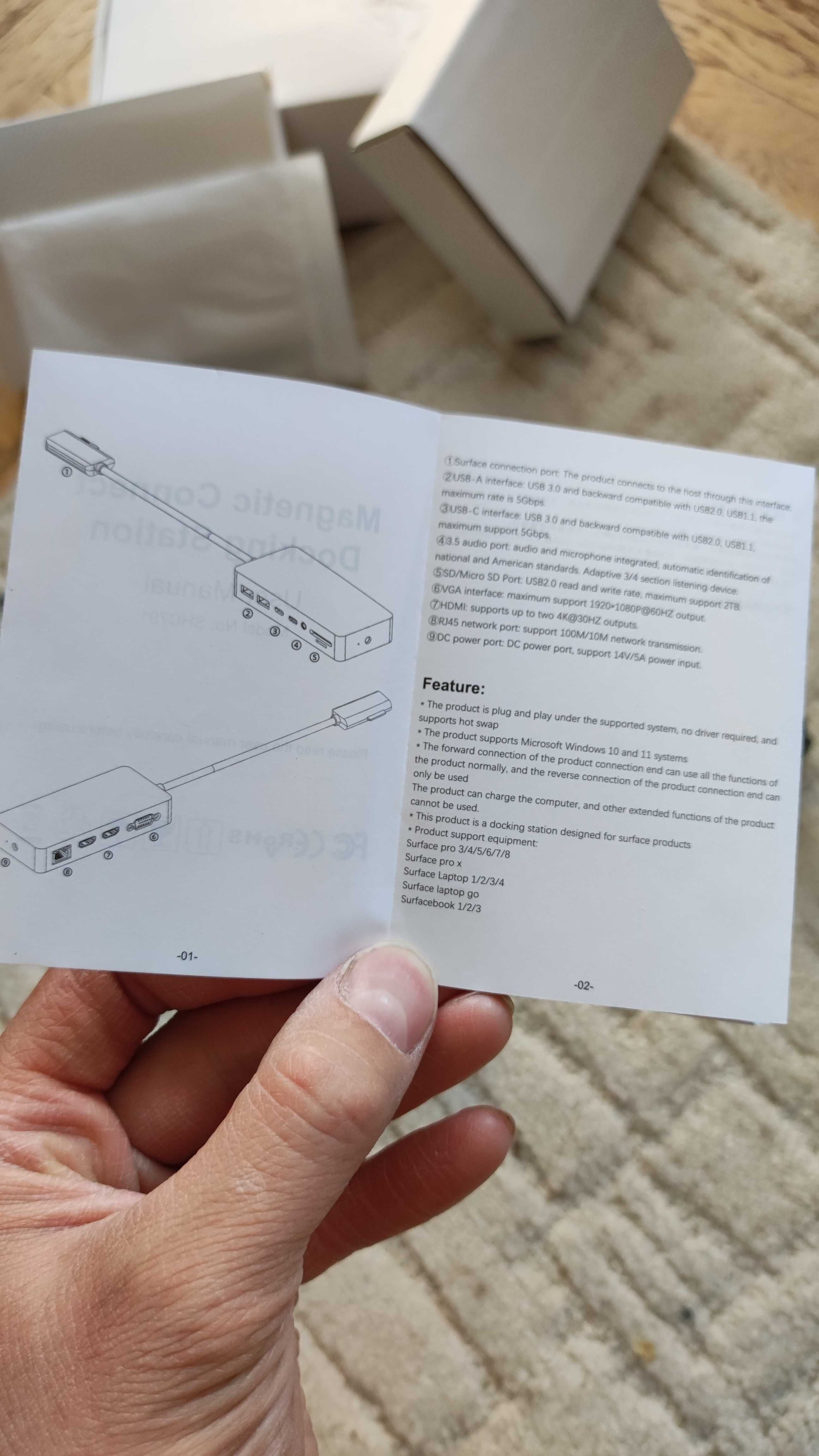 Stacja dokująca Microsoft Surface + zasilacz