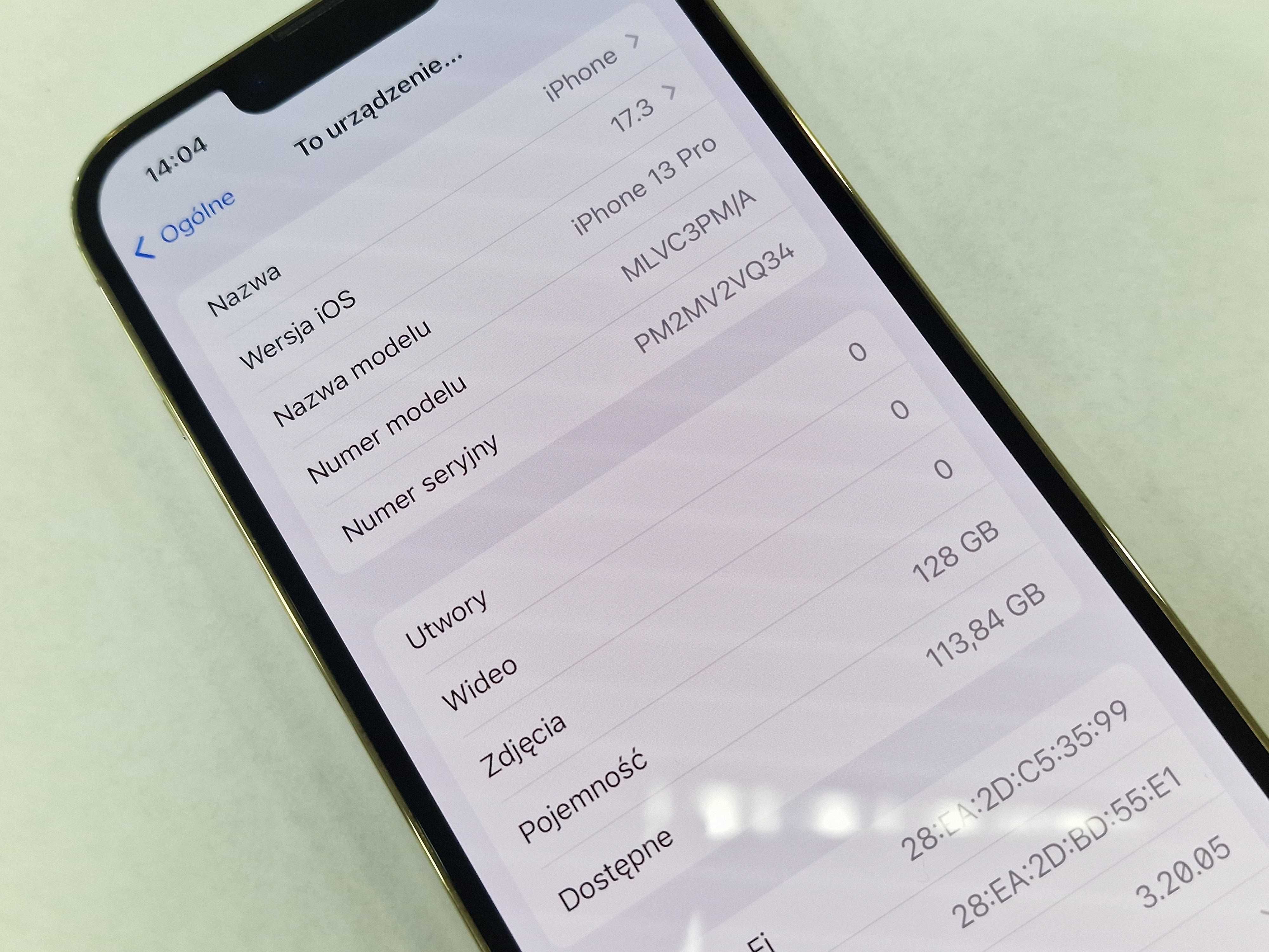 Iphone 13 PRO 128GB/ Gold/ Bat 87%/ Grade A/ Gwarancja + ładowarka