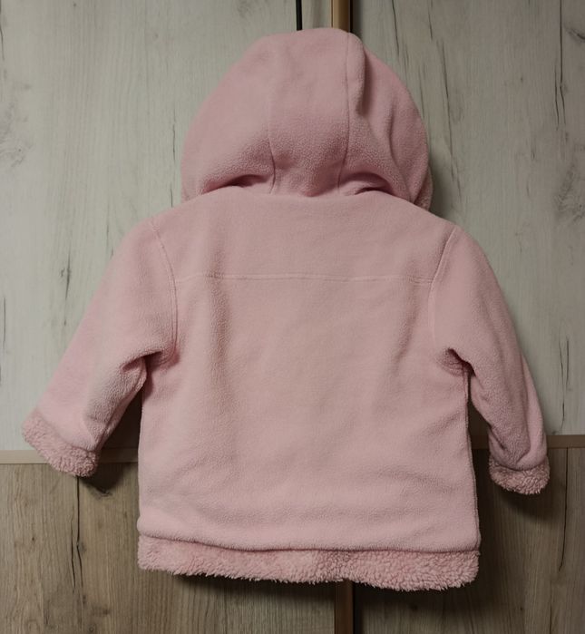 Тепле флісове пальто/курточка для дівчинки зріст 98 см  казково рожеве