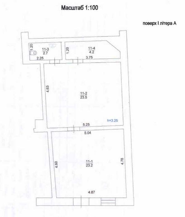 Фасад, 1 пов, окремий вхід, 53 м2, Мукачево, вул. М. Грушевського, 21