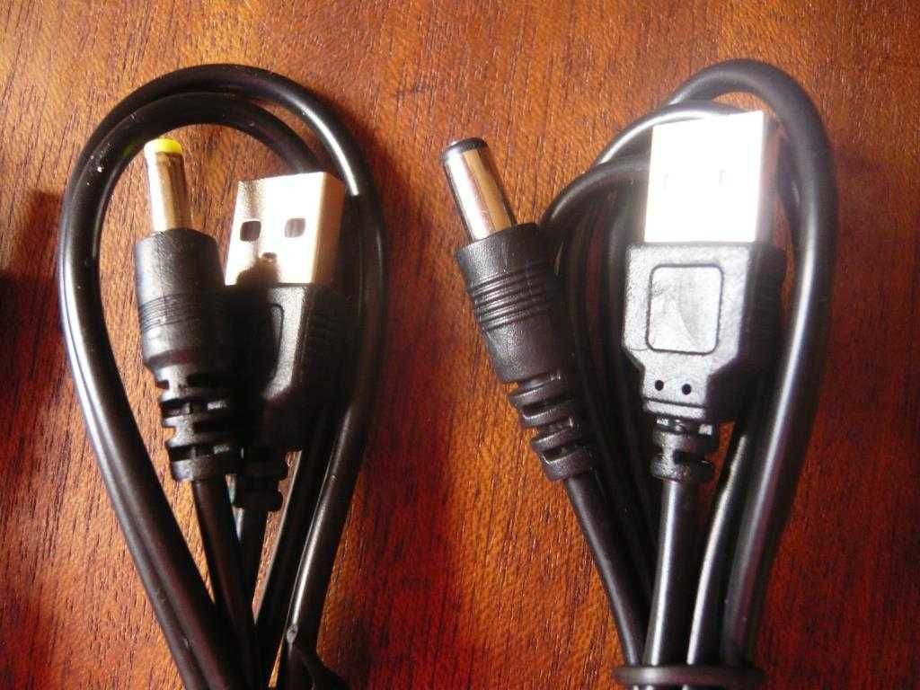 Cabos alimentação USB macho para DC (diâmetros 2; 2,5; 3,5; 4; 5,5)