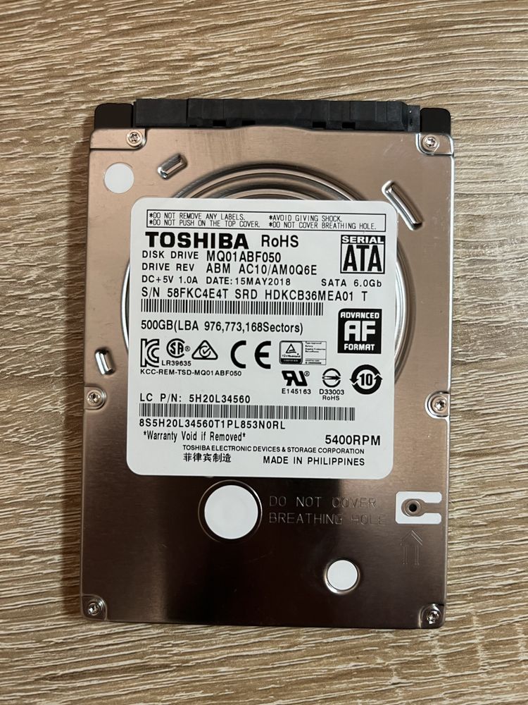 Жорсткий диск 500 ГБ 2,5 дюйма. HDD 500 GB. 5400 RPM