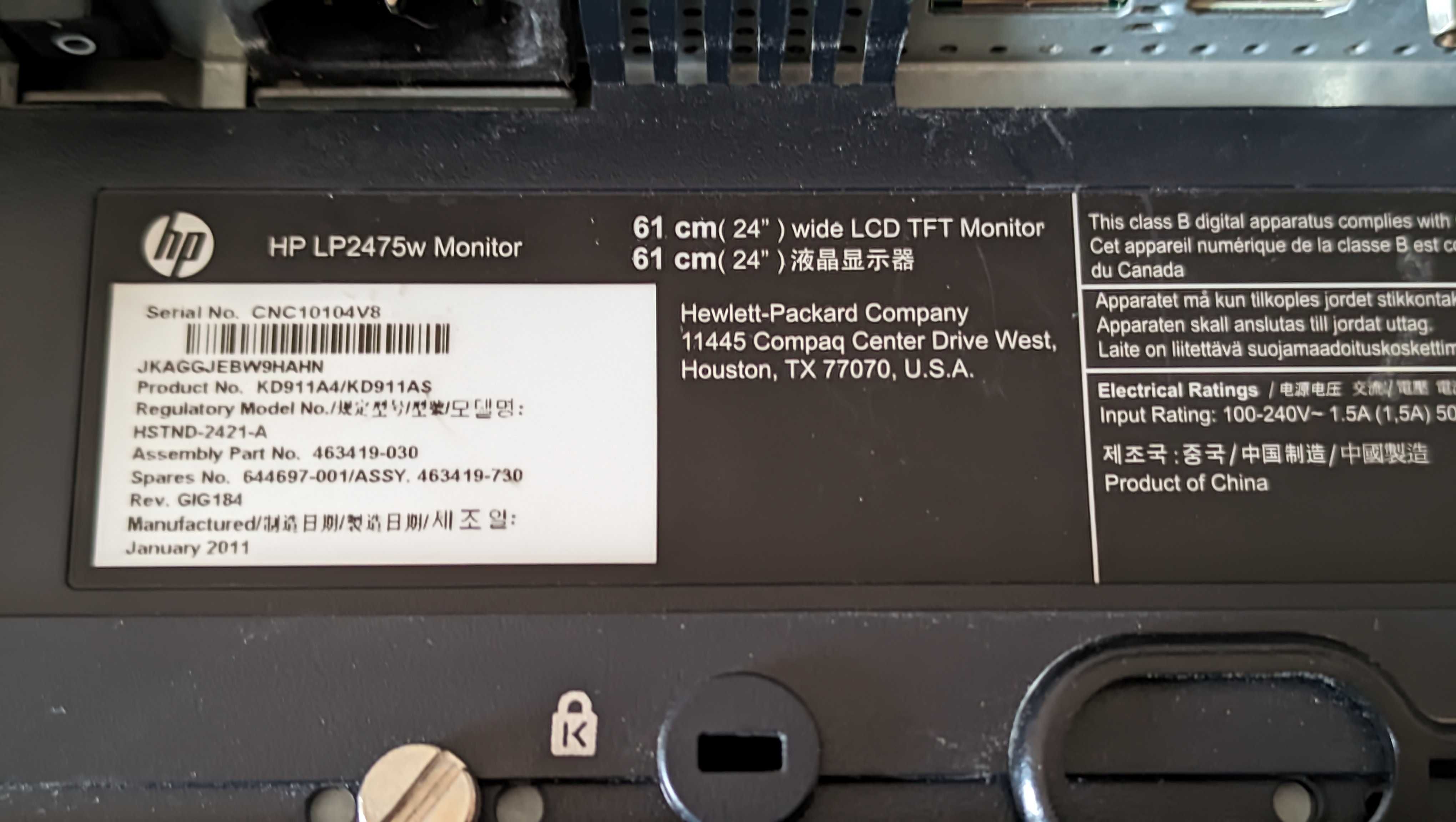 Monitor "24" IPS HP LP2475w do foto i video + HP LCD Speaker Bar OP-09
