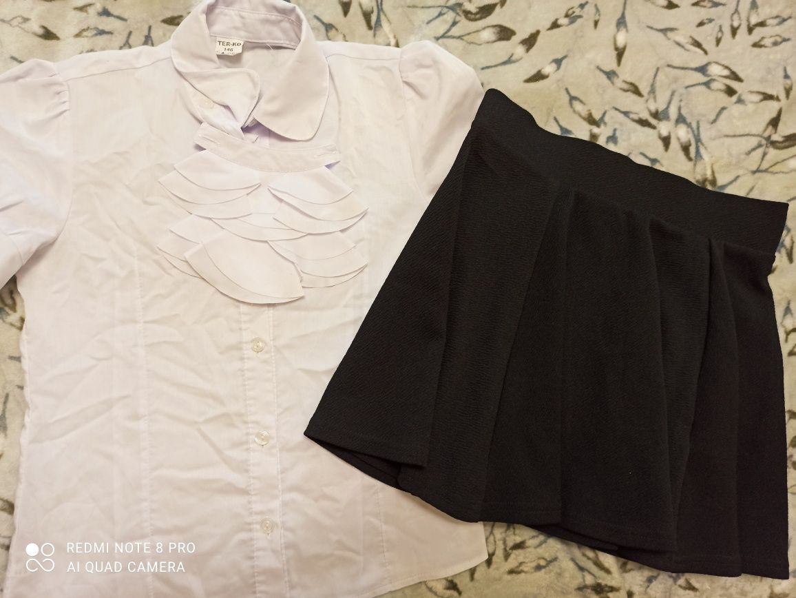 Шкільний комплект ( блуза + спідниця)