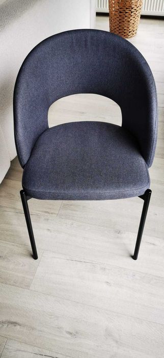 Krzesła do jadalni, szare tapicerowane - 2szt.