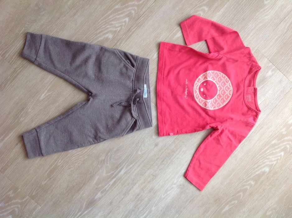 Obaibi штаны,реглан, кофта 6-9 мес