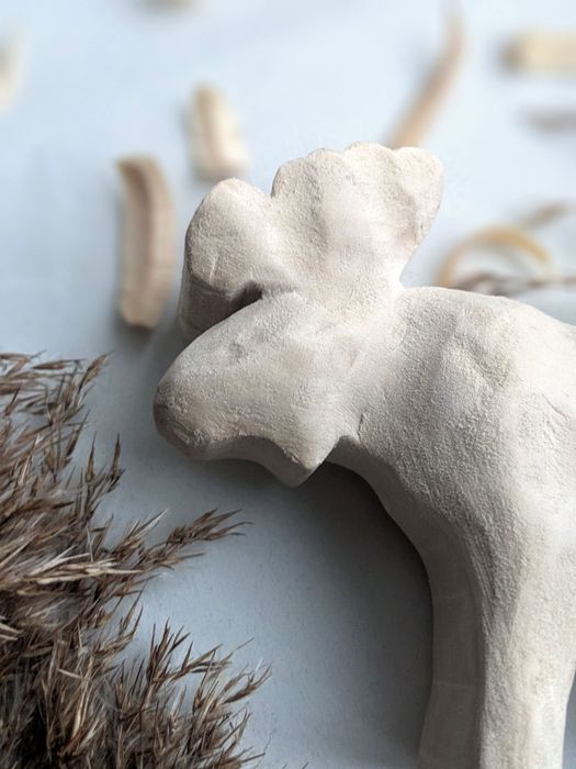 Drewniany łoś, figurka ręcznie robiona / zabawka