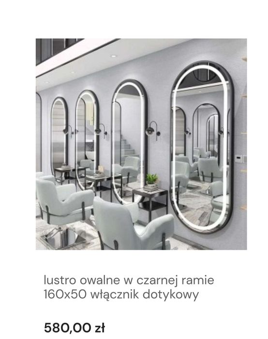 Lustra owalne podświetlane led  aluminiowych ramach