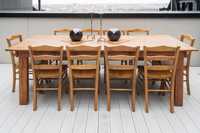 Duzy stół + 10 krzesła z Australii lite drewno do restauracji vintage