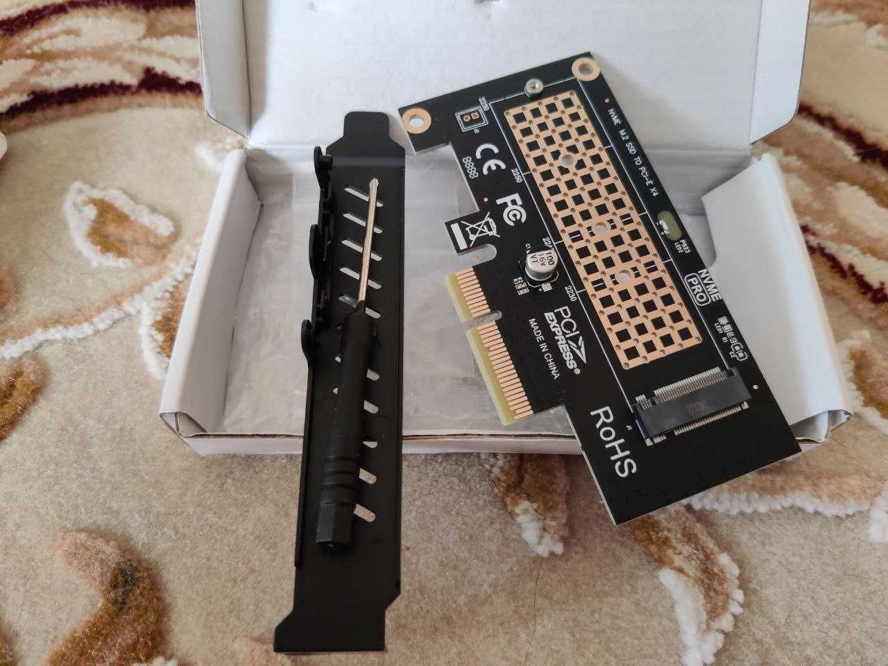 Переходник JEYI M.2 NVME to PCIe 4.0 X4 и NVMe/NGFF (M.2 SATA) 64Gbps