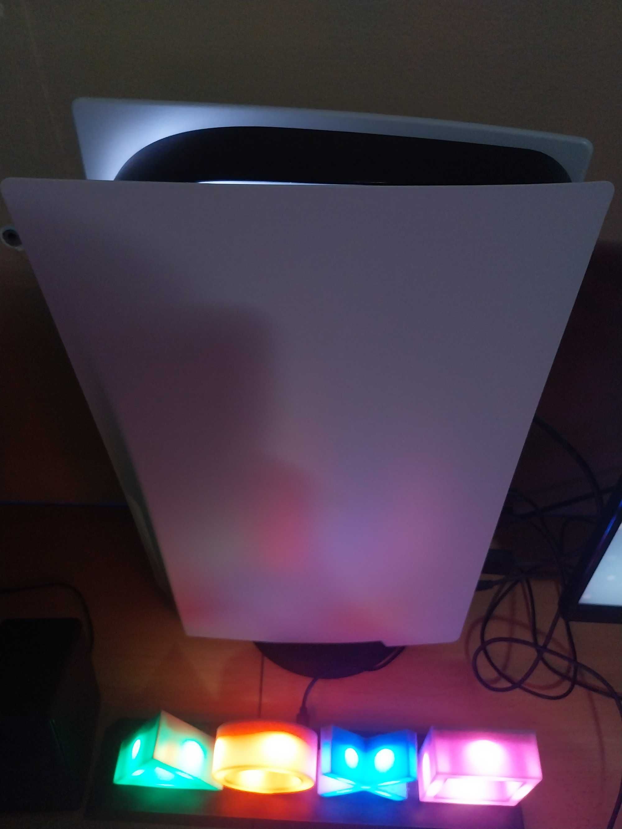 Ps5 c/ comando, suporte e led da ps5