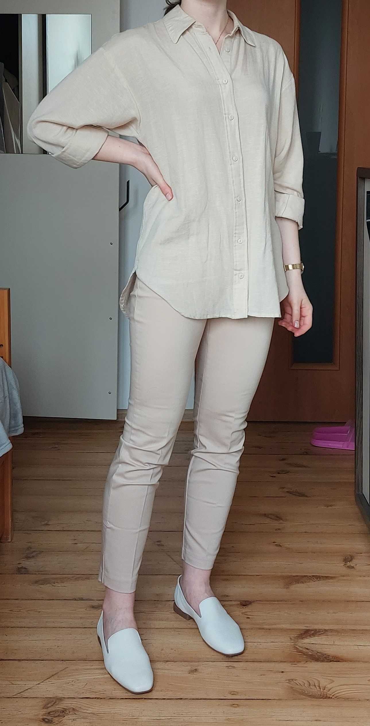 Kremowe loafersy, mokasyny, buty; Ryłko