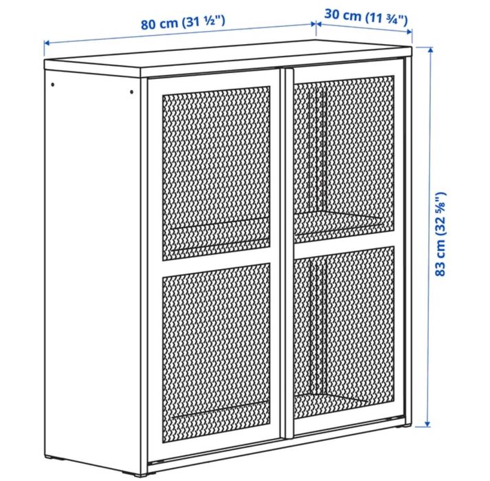 Szafka ikea ivar metalowa siatka szara antracyt