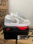 Кроссовки Nike Jordan 1 light grey / Джордан серые замш 37 38 39 40