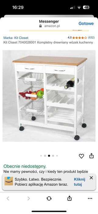 Pomocnik kuchenny, szafka kuchenna z szufladami