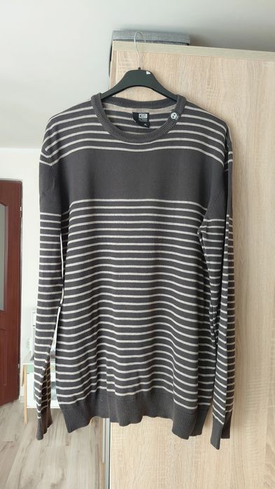 Szary sweter męski w paski cropp xl