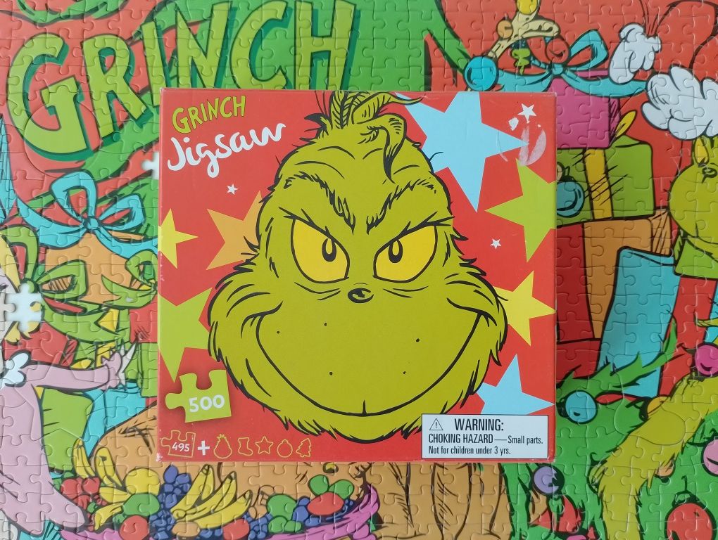 Puzzle 500 Grinch świąteczne