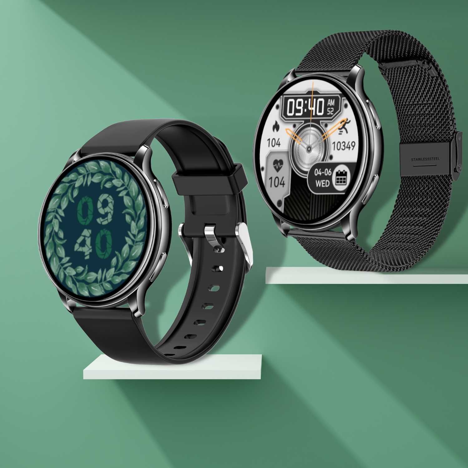 Damski Męski SMARTWATCH Zegarek z Funkcja Rozmowy Czarny