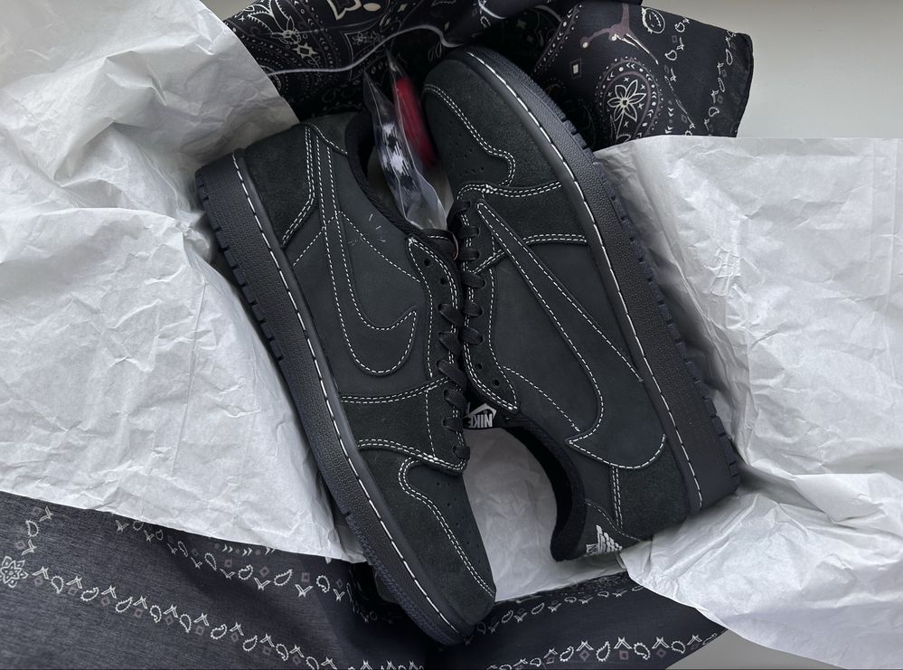 Кросівки Nike Air Jordan 1 Retro Low OG SP Travis Scott Black Phantom