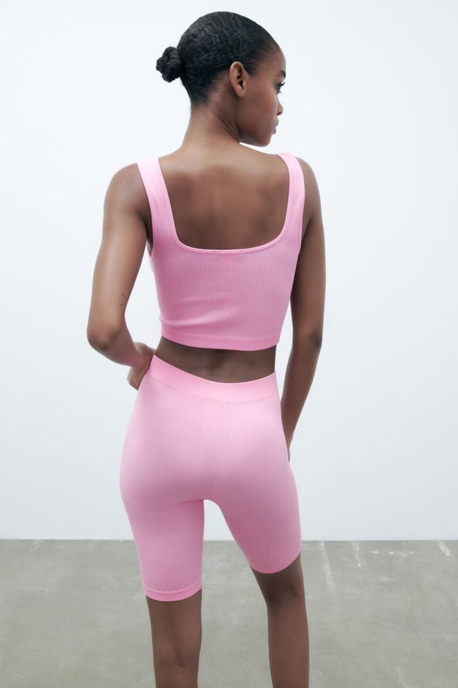 Новий комплект Zara в рубчик рожевий M/L
