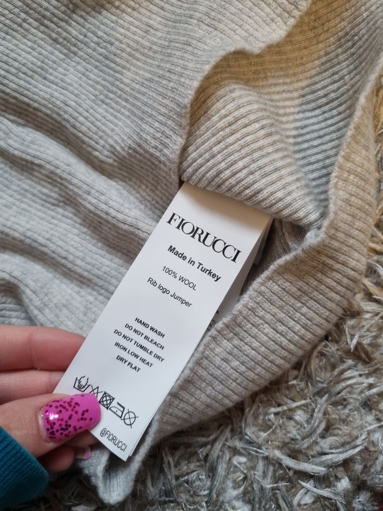 Fiorucci sweter obcisły prążkowany damski XS