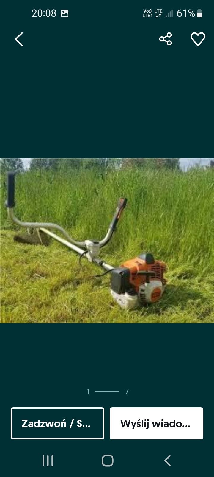 Koszenie trawy kosą spalinową