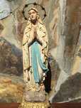 Nossa Senhora em madeira séc XIX olhos de vidro 51 cm Arte Sácra