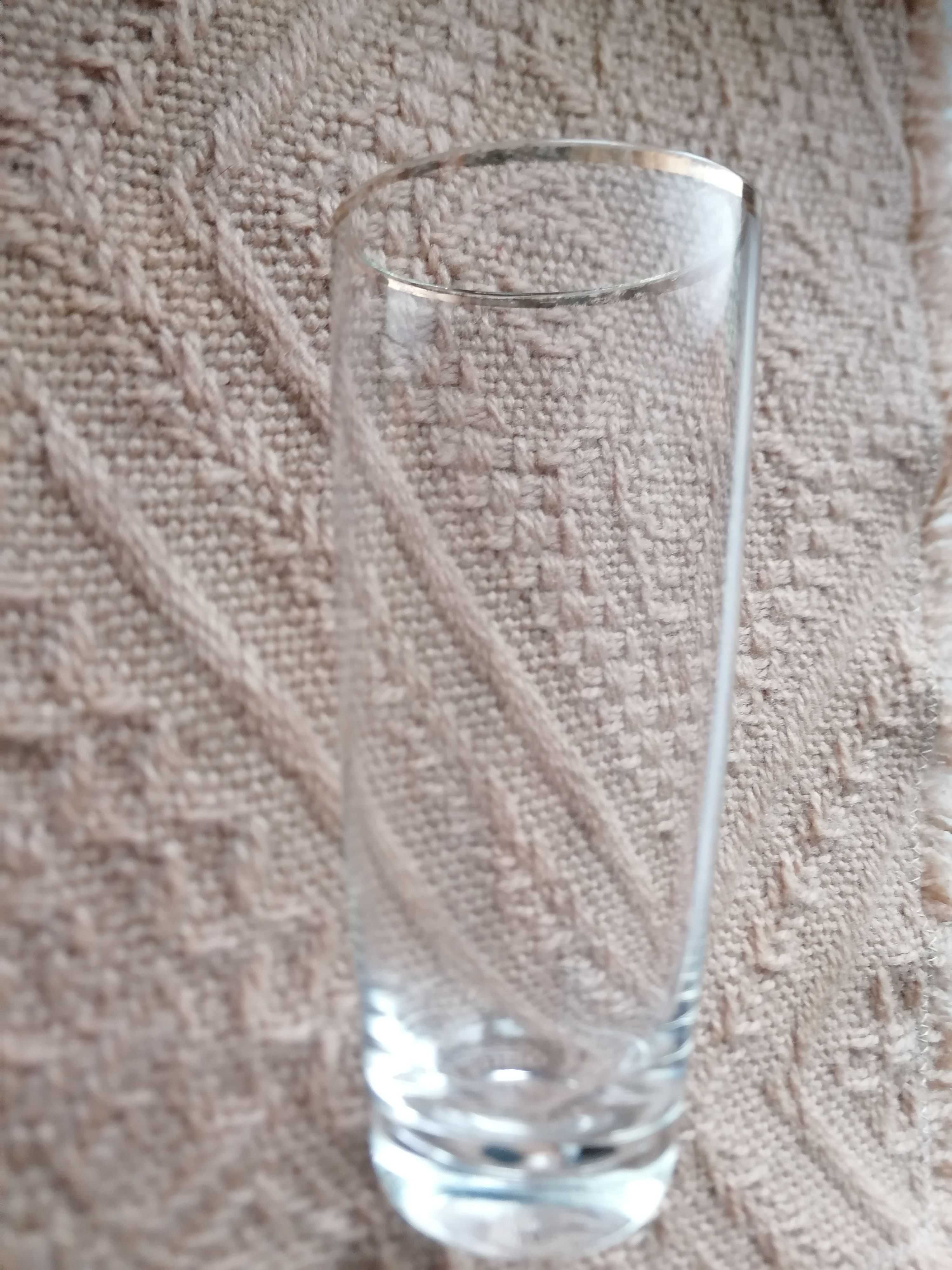 Szklanka,szklaneczka ze złotym paskiem wys.12cm