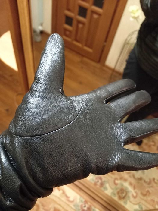 Перчатки кожаные, длинные