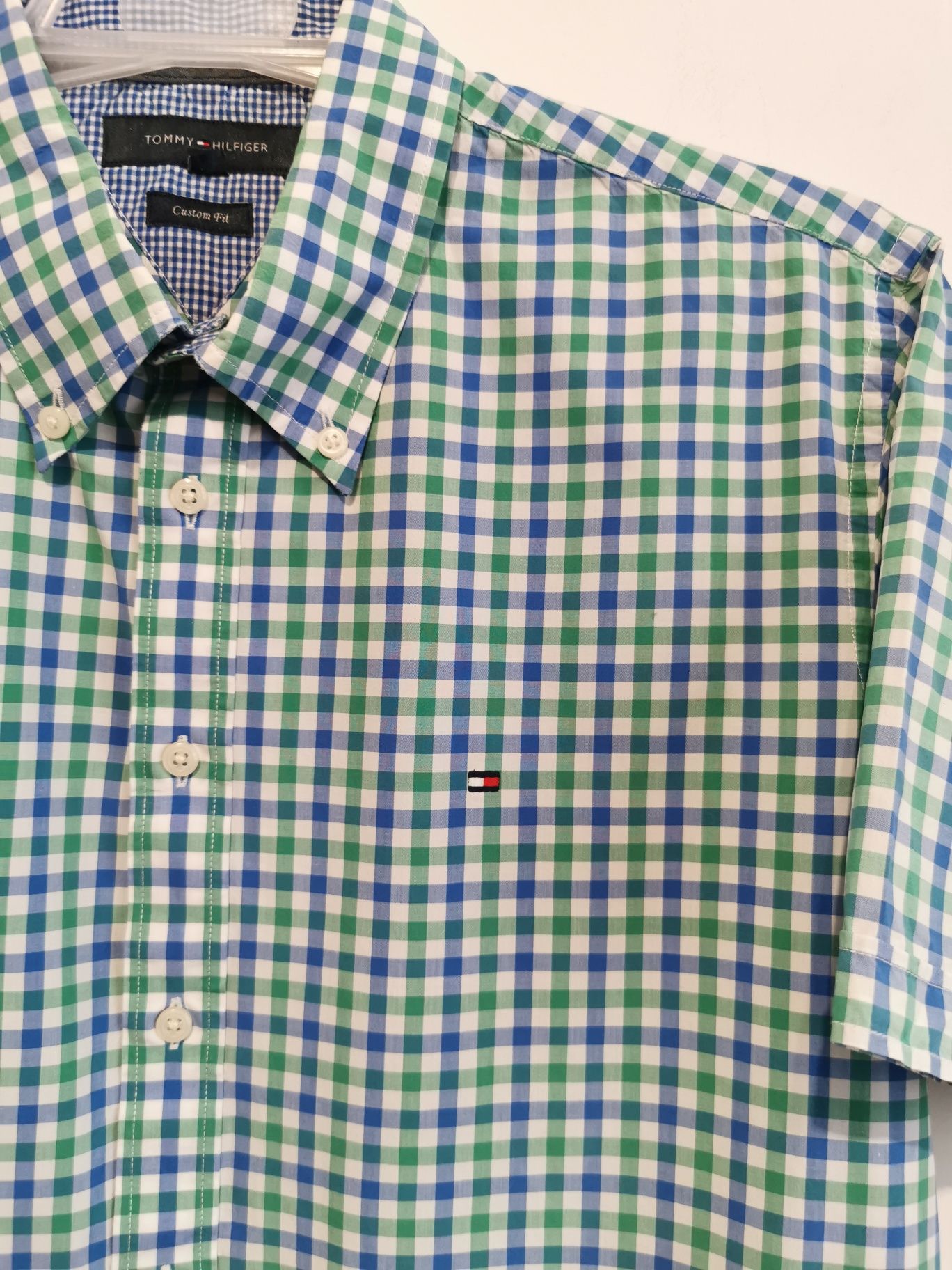 Tommy Hilfiger koszula w kratkę krótki rękaw męska L
